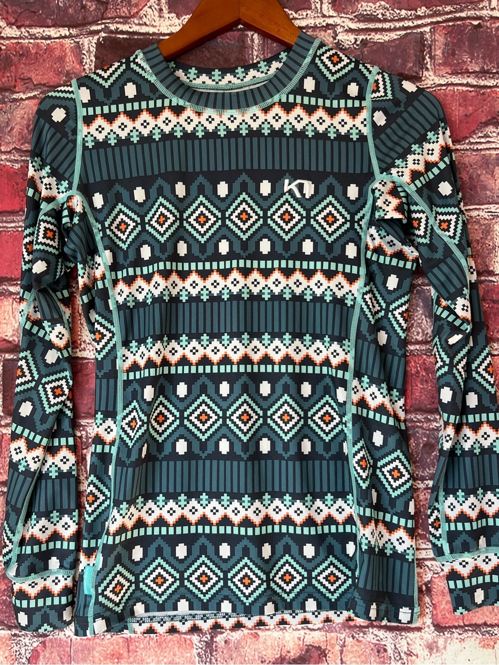Kari Traa Fantastisk Base Layer Top Size S Nordic Print Long Sleeve